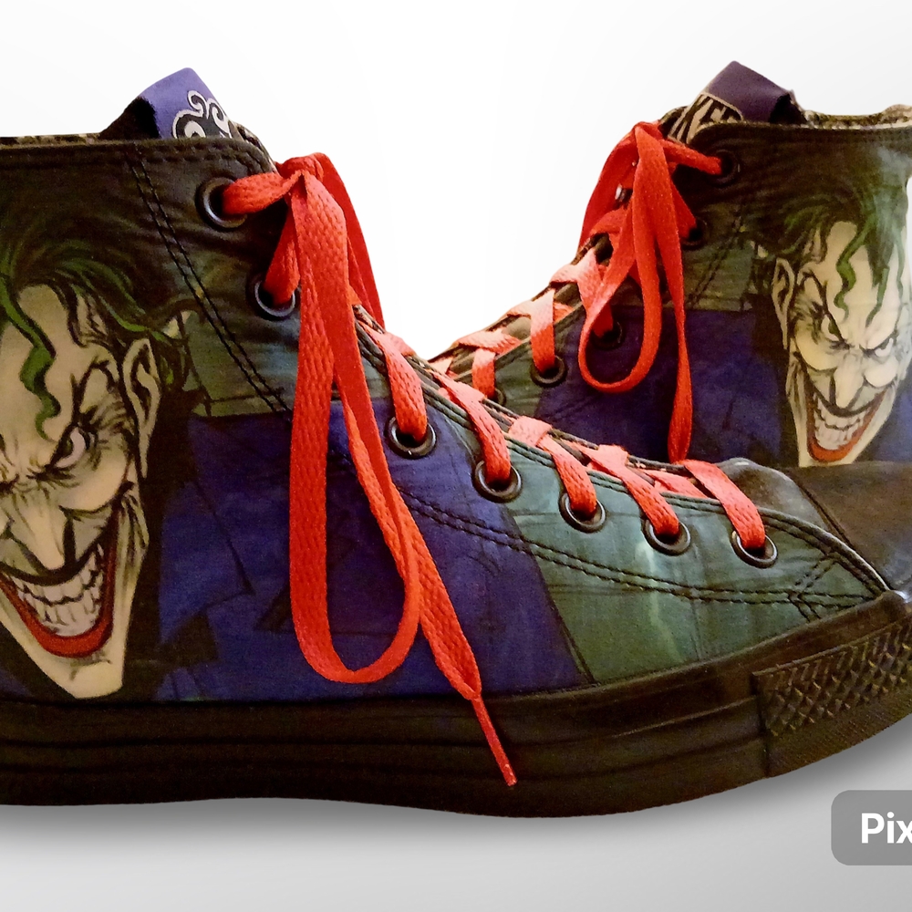 Converse Joker High-Top Sneakers with Red Laces